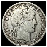 1904 Silver Barber Half Dollar ABOUT UNCIRCULATED