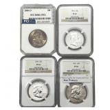 [4 Coins] 1948-1960 Franklin Half Dollar PCI/NGC P