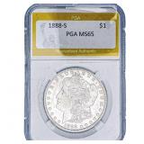 1888-S Morgan Silver Dollar PGA MS65