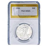 1946 Walking Liberty Half Dollar PGA MS65
