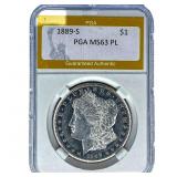 1889-S Morgan Silver Dollar PGA MS63 PL