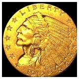 1912 Indian Head Gold $2.50 Quarter Eagle UNCIRCUL