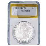 1878 REV 79 Morgan Silver Dollar PGA AU48