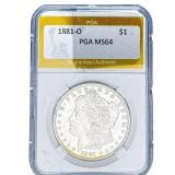 1881-O Morgan Silver Dollar PGA MS64