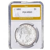 1892 Morgan Silver Dollar PGA MS63