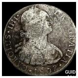 1807 Mexico Silver 8 Reales Chopmarked NEARLY UNCI
