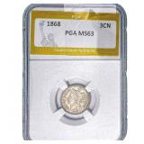 1868 Nickel Three Cent PGA MS63