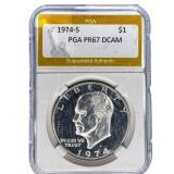 1974-S Eisenhower Dollar PGA PR67 DCAM