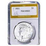 1921 Silver Peace Dollar PGA MS63