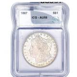 1887 Morgan Silver Dollar ICG AU58