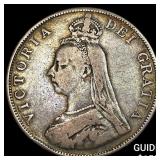1888 Great Britain Silver Double Florin NEARLY UNC