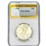 1944 Walking Liberty Half Dollar PGA MS64