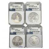 [4 Coins] 1986-2004 Various Proof $1 Coins PCI PR7