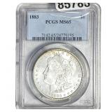 1883 Morgan Silver Dollar PCGS MS65