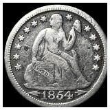 1854-O Silver Seated Liberty Dime NEARLY UNCIRCULA
