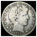 1913 Barber Half Dollar LIGHTLY CIRCULATED