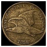 1858 Copper-Nickel Flying Eagle Cent NEARLY UNCIRC