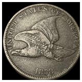 1858 Copper-Nickel Flying Eagle Cent NEARLY UNCIRC