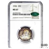 1936 CAC Washington Silver Quarter NGC MS67