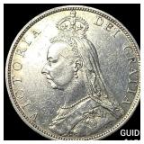 1890 Great Britain Silver 1 Florin CLOSELY UNCIRCU
