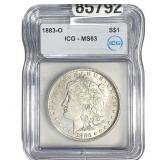 1883-O Morgan Silver Dollar ICG MS63
