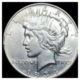 1934 Silver Peace Dollar CLOSELY UNCIRCULATED