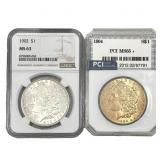 [2 Coins] 1902-1904 Morgan Silver Dollar PCI/NGC M