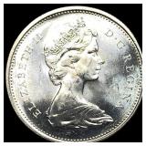 1967 Canada Silver 25 Cents GEM BU