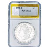 1878-S Morgan Silver Dollar PGA MS65