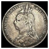 1891 Great Britain Silver Shilling NEARLY UNCIRCUL