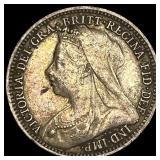 1900 Great Britain Silver 3 Pence HIGH GRADE