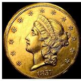 1857-S $20 Gold Double Eagle