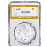 1886-S Morgan Silver Dollar PGA MS63