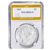 1921 Morgan Silver Dollar PGA MS64 PL