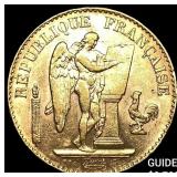 1898 France Gold 20 Francs CLOSELY UNCIRCULATED