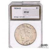 1934-S Silver Peace Dollar PCI EF40