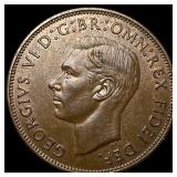 1957 Great Britain George VI Copper Penny GEM BU