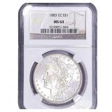 1883-CC Morgan Silver Dollar NGC MS64