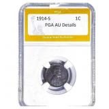 1914-S Wheat Cent PGA AU Details