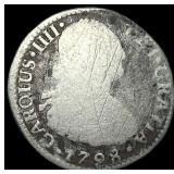 1798 Spain Silver 2 Reales LIGHTLY CIRCULATED
