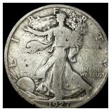 1927-S Silver Half Dollar Walking Liberty NEARLY U