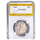 1942 Walking Liberty Half Dollar PGA MS65