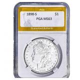 1898-S Morgan Silver Dollar PGA MS63