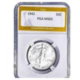 1942 Walking Liberty Half Dollar PGA MS65