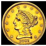 1861 New Rev $2.50 Gold Quarter Eagle