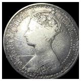 1877 Great Britain Silver Florin ABOUT UNCIRCULATE