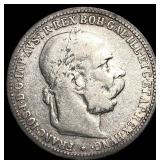 1893 Austria Silver Corona  NEARLY UNCIRCULATED