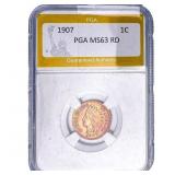 1907 Indian Head Cent PGA MS63 RD