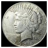 1934 Peace Silver Dollar NEARLY UNCIRCULATED