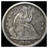 1838 Seated Liberty Dime LIGHTLY CIRCULATED